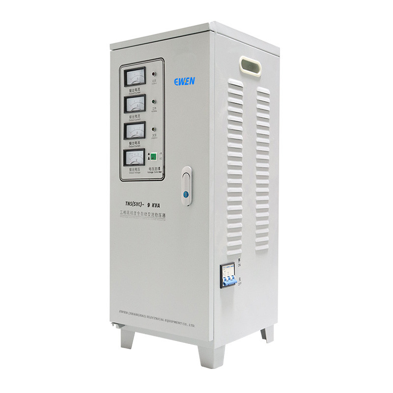 9000VA เครื่องปรับระดับความดันอัตโนมัติสามเฟส 380VAC พลังงาน AVR อุตสาหกรรม Stabilizer โรงงาน ขายตรง