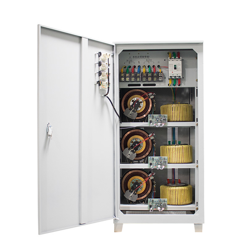 90KVA เครื่องปรับความตึงเครียด 3 ขั้นตอน เครื่องปรับความตึงเครียดอัตโนมัติ ด้วยเทคโนโลยีเครื่องยนต์เซอร์โวสําหรับเครื่องตัดเลเซอร์